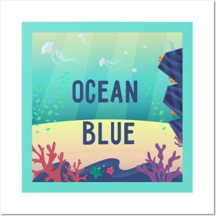 Ocean bottom underwater landscape Posters and Art